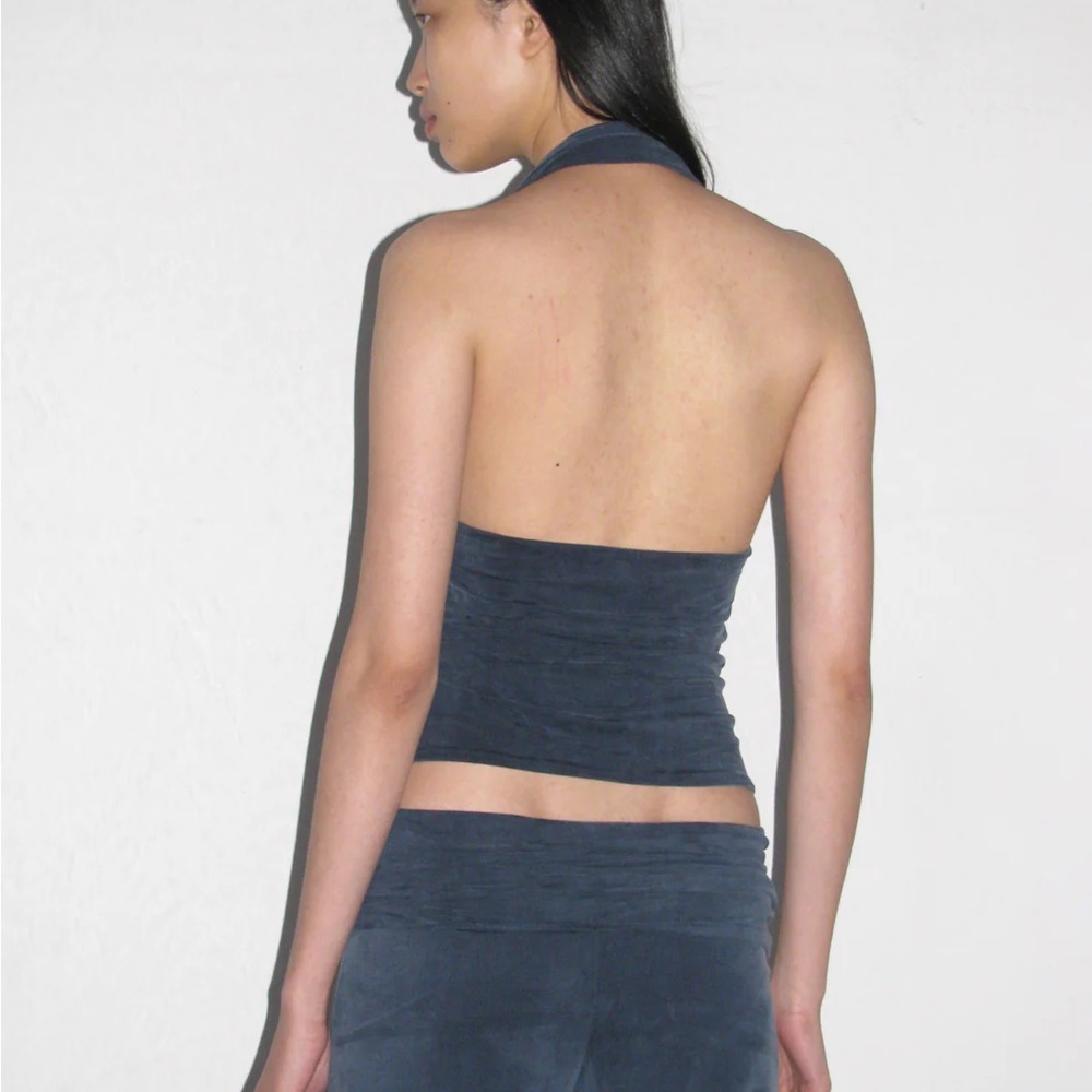 Paloma Wool Dark Blue Halter Tank Top